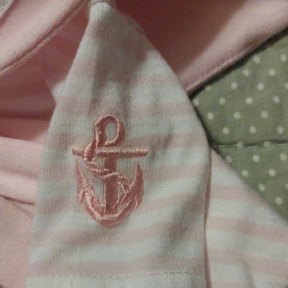 Pink Striped Sailor Type Baby Dress with Bow - Picture 5 of 9